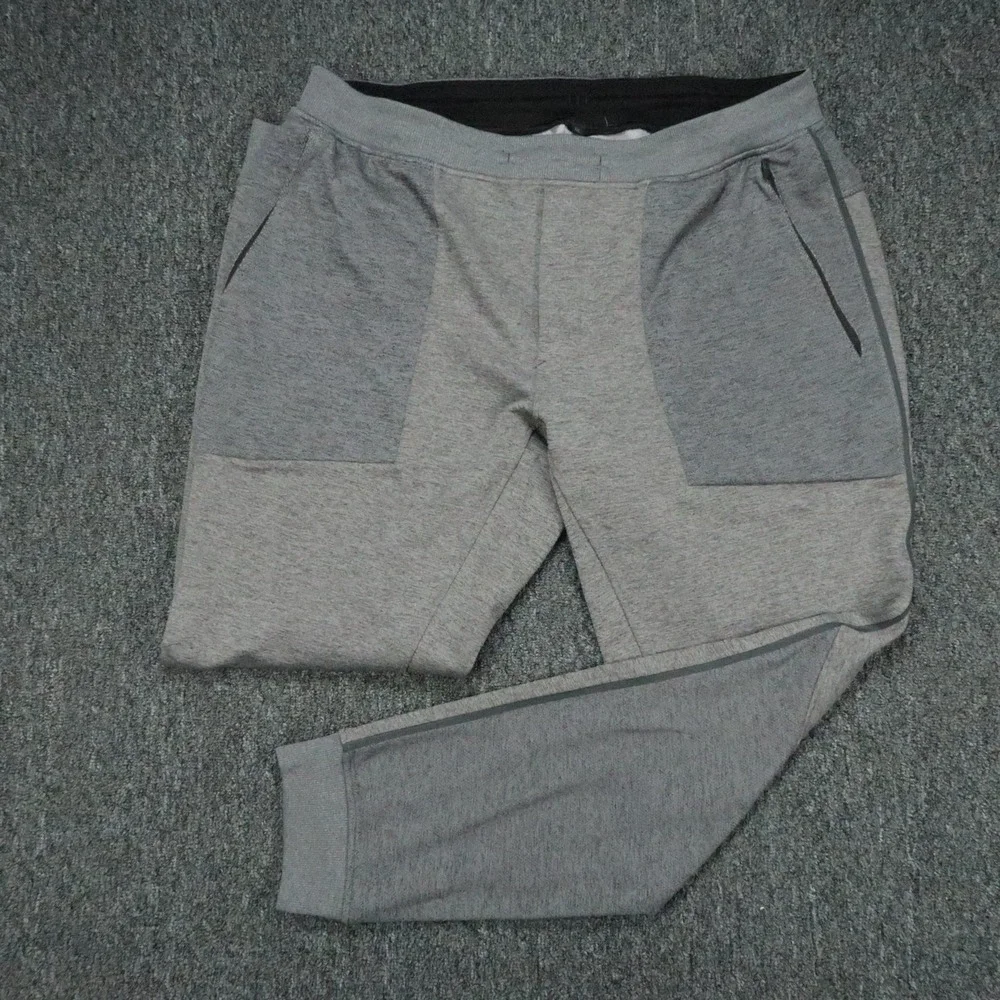 Lululemon Pants Mens XXL Gray Textured Tech Jogger Zip Pockets Tapered 2XL